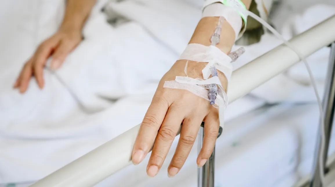 Antibiotics drip during hospitalization. (Boy Anupong, Getty Images)